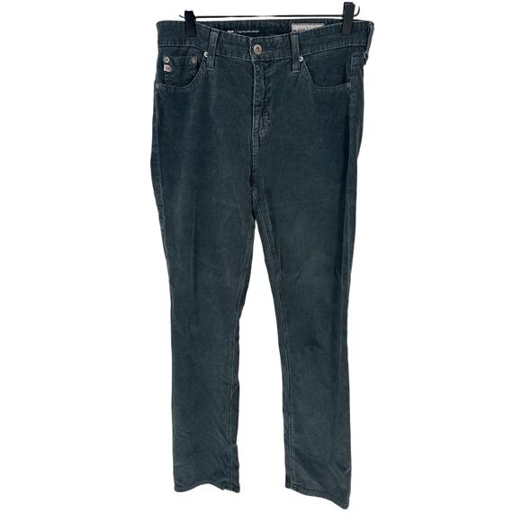 AG Jeans Gray Mari High Rise Slim Straight Corduroy Pants Bohemian Winter 28 - Picture 1 of 10